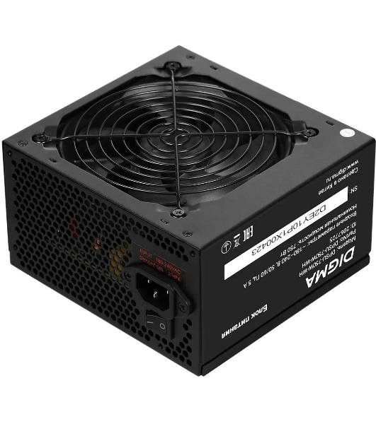 Блок питания Digma DPSU-750W-WH RTL, 750Вт, 80 PLUS, 120мм, черный