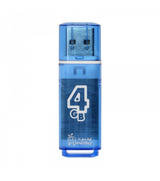 Флешка USB Smartbuy Glossy series Blue (SB4GbGS-B), 4Gb, USB 2.0, R/W 25/15, синий