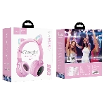 Беспроводные/проводные наушники Hoco W27 серый, накладные, Bluetooth + проводной, 'кошачьи ушки', до 5 ч., фото3