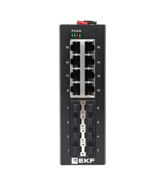 Коммутатор EKF TSX-U-8GX/SFP-8GT, 8×1 Гбит/с + 8×1 Гбит/с SFP, неуправляемый