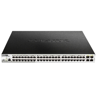 Коммутатор D-Link DGS-1210-52MPP/ME/B3A, 48×1 Гбит/с + 4×1 Гбит/с SFP, управляемый