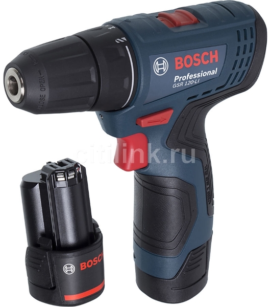 Дрель-шуруповерт Bosch GSR-120, 12 В, 2 Ач, 30 Нм, щеточный
