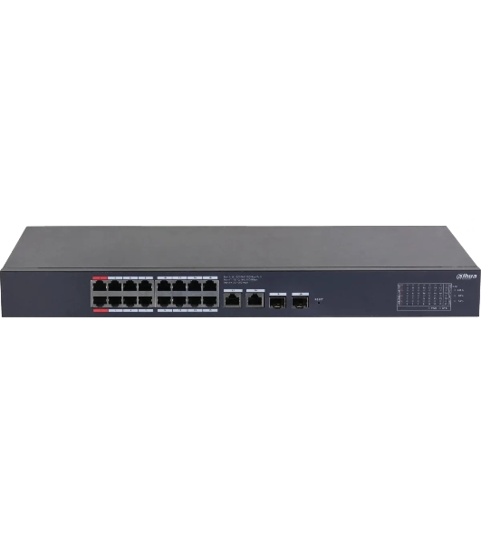 Коммутатор Dahua DH-CS4220-16GT-240, 16×1 Гбит/с + 2×1 Гбит/с + 2×1 Гбит/с Combo, управляемый