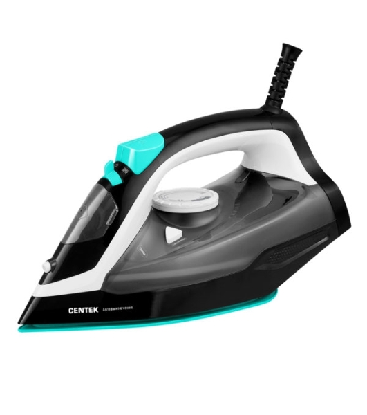 Утюг Centek CT-2314 черный/бирюзовый, 2800 Вт, 50 г/мин, 190 г/мин, 370 мл