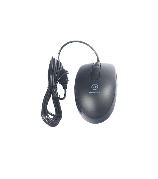 Мышь проводная Raskat M015 черный, 1000 dpi, USB, кнопки - 3