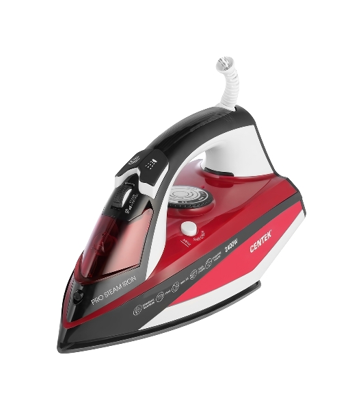 Утюг Centek CT-2344 красный, 2400 Вт, 45 г/мин, 145 г/мин, 320 мл