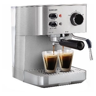 Кофеварка рожковая Sencor SES 4010SS серый, исп. кофе - молотый, 1.5 л, 1050 Вт, 15 бар