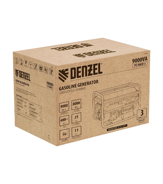 Электрогенератор бензиновый Denzel PS 90 ED-3, 9 кВт, 85 дБ, 90 кг