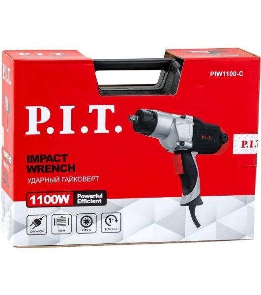 Гайковерт P.I.T. PIW1100-C 1100Вт патрон:быстрозажимной (кейс в комплекте)