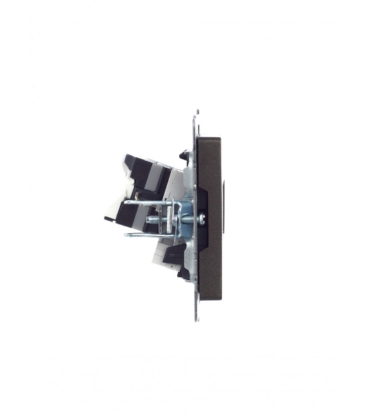 Розетка компьютерная двойная RJ11+RJ45 IEK BRITE РК/Т12-БрТБ кат.5E темная бронза