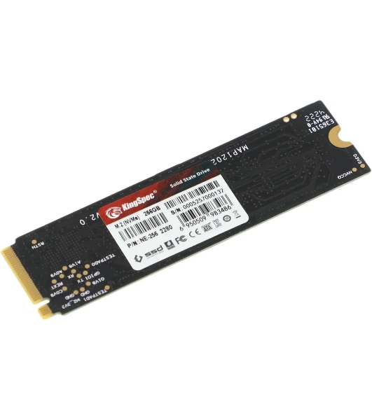 Накопитель SSD KingSpec NE-256, 256Gb, M.2 2280, PCIe 3.0 x4, NVMe, R/W 2000/1300