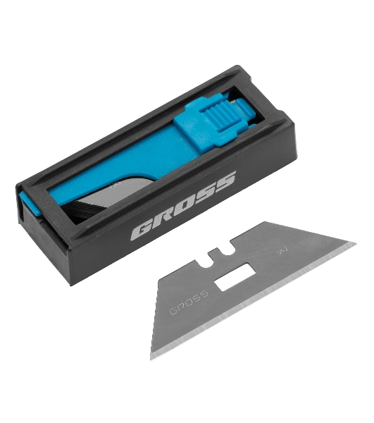 Лезвия Gross 79377, 19 мм, SK2 Black, трапециевидные, выдвижной пластиковый пенал, 10 шт.