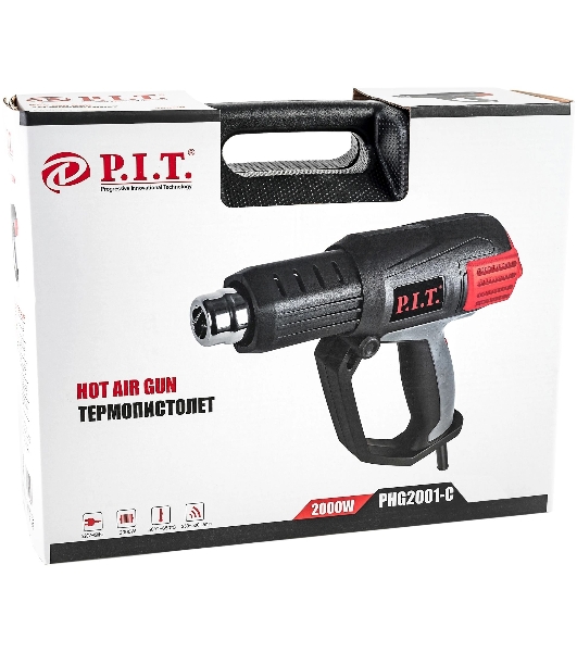 Технический фен P.I.T. PHG2001-C темп.350/550С черный