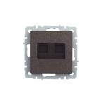 Розетка компьютерная двойная RJ11+RJ45 IEK BRITE РК/Т12-БрТБ кат.5E темная бронза, фото4