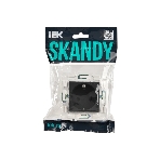 Розетка IEK SKANDY SK-R04G (SK-R14-16-K53) с заземлением, с защитными шторками 16А, графит, фото2