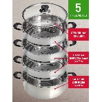 Мантоварка-пароварка WEBBER BE-082 7 л, 24 см, нержавеющая сталь, с крышкой, 4 ярусная, фото5