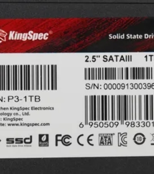 Накопитель SSD KingSpec P3-1Tb, 1Tb, SATA, 2.5', R/W 570/560