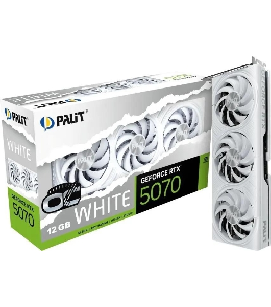Видеокарта Palit PA-RTX5070 WHITE OC 12GB RTX5070 12Gb 192bit GDDR7 2325/28000 HDMIx1 DPx3 HDCP Ret