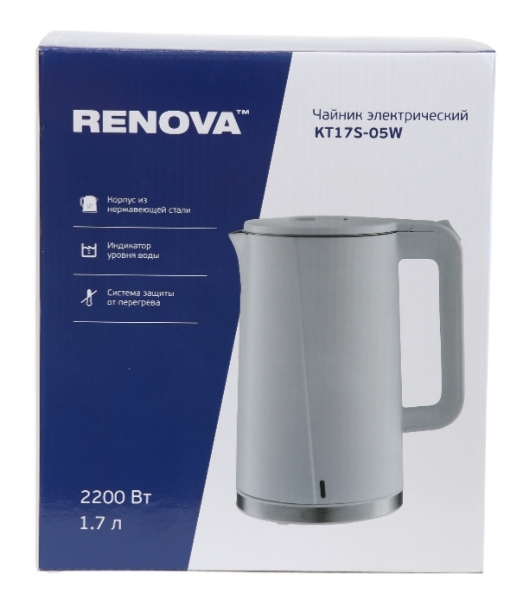 Чайник электрический Renova KT17S-05W нержавеющая сталь