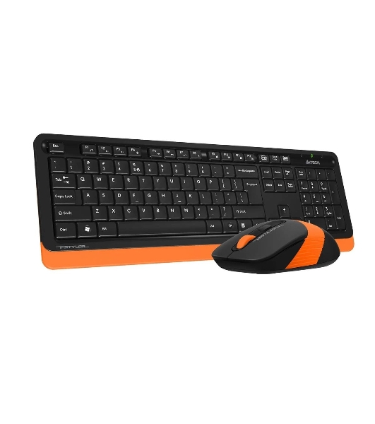 Комплект клавиатура+мышь A4Tech FStyler FG1010 беспроводной, USB, 2000 DPI, чёрный/оранжевый