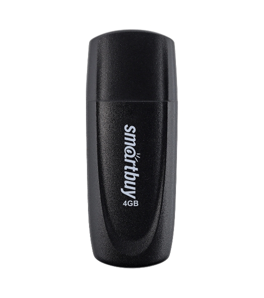 Флешка USB Smartbuy Scout Black (SB004Gb2SCK), 4Gb, USB 2.0, R/W 10/7, черный