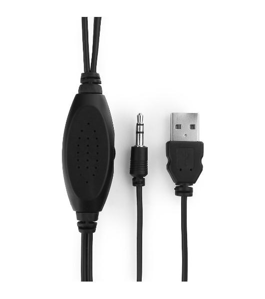 Акустическая система Gembird SPK-204, черный МДФ,2х3 Вт, регулятор громкости, USB