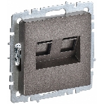 Розетка компьютерная двойная RJ11+RJ45 IEK BRITE РК/Т12-БрТБ кат.5E темная бронза, фото 1