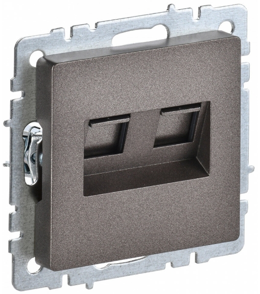 Розетка компьютерная двойная RJ11+RJ45 IEK BRITE РК/Т12-БрТБ кат.5E темная бронза