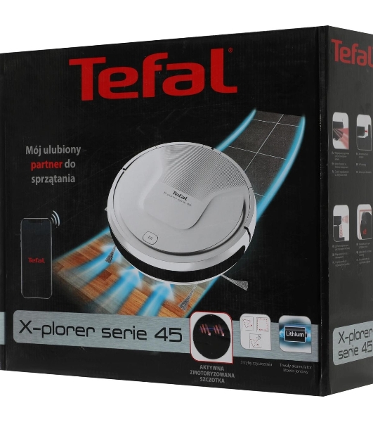 Робот-пылесос Tefal RG8227WH белый, 2200 мА·ч Li-Ion, уборка сухая, пылесборник контейнер 0.44 л