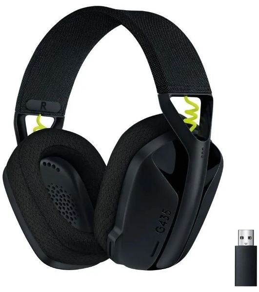 Гарнитура Logitech G435 чёрный/жёлтый, беспроводная, Bluetooth/USB, до 18 ч