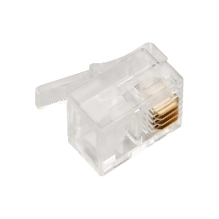 Коннектор LANMASTER TWT-PL12-6P4C/JR100, UTP кат.3 RJ12, прозрачный (упак.: 100 шт)