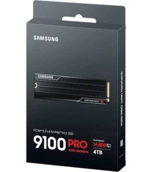 Накопитель SSD 4Tb Samsung 9100 PRO, M.2, PCI-E 5.0 x4, TLC 3D NAND R/W - 14800/13400 Mb/s с радиатором