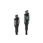 Кабель OLMIO GEEK, Type-C - Type-C, 60W, 1.2м, тканевая оплетка, LCD, черный, фото3