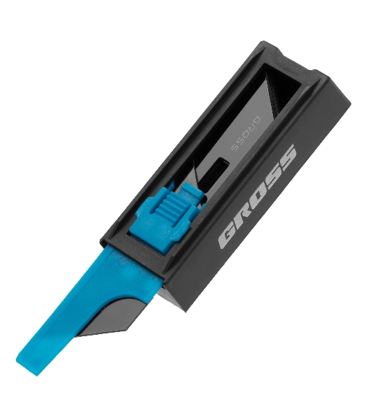 Лезвия Gross 79377, 19 мм, SK2 Black, трапециевидные, выдвижной пластиковый пенал, 10 шт.