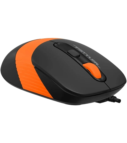 Мышь проводная A4Tech Fstyler FM10S черный/оранжевый, 1600 dpi, USB, кнопки - 4