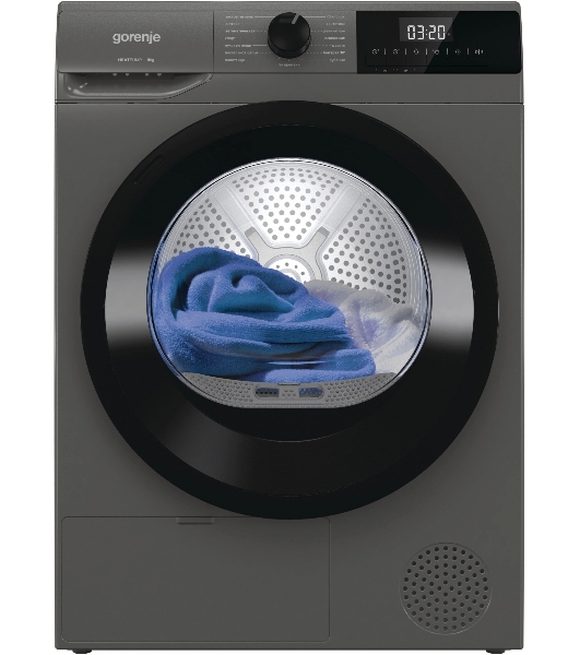 Сушильная машина Gorenje D2HNE82/C серый, 8 кг, сушка - тепловой насос, программ - 15, 59.5 x 84.5 x 58 см