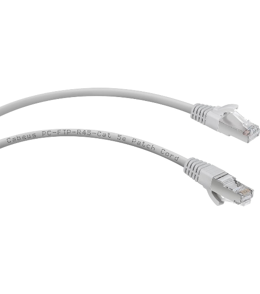 Шнур комм. Cabeus, кат. 5е, экр., F/UTP, RJ45/RJ45, LSZH, AWG24, 0.5м, серый
