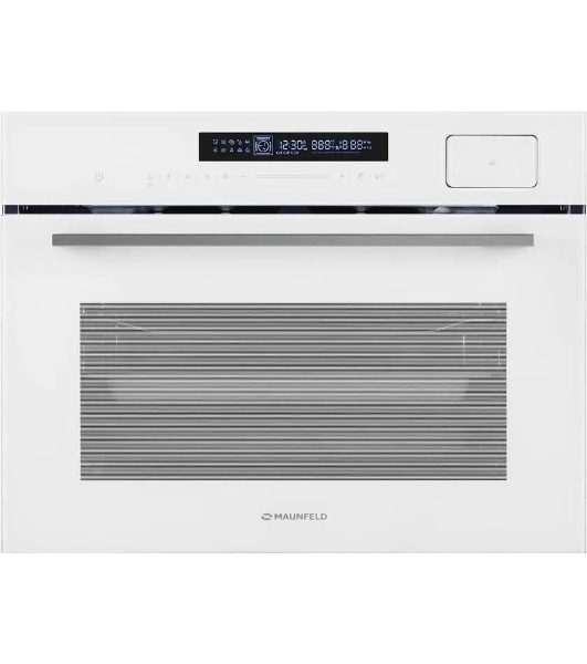 Духовой Шкаф электрический с паром Maunfeld MCMO5016STGW, 50л, дверца с 2 стеклами, белый