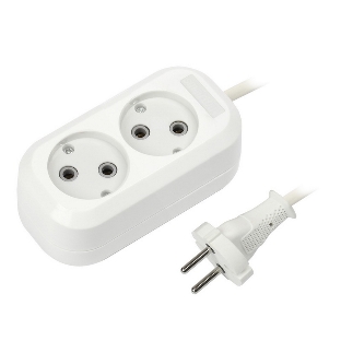 Удлинитель бытовой Smartbuy (SBE-10-2-03-N) 2 гнз х 3,0 м (10А/2.2 кВт, ПВС 2х1.0)