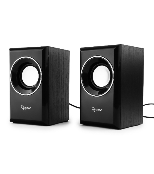 Акустическая система Gembird SPK-204, черный МДФ,2х3 Вт, регулятор громкости, USB