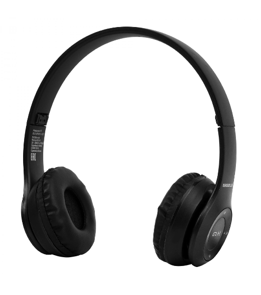 Беспроводные/проводные наушники Ergolux ELX-BTHP01-C02 черный, накладные, Bluetooth + проводной, складная конструкция, до 6 ч