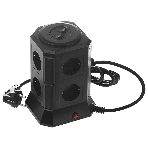 Сетевой фильтр Qumo Power Tower Pro 8SP4U (P-0002), 8 розеток, 2200 Вт, 10A, кабель 2 м 3*1 мм чистая медь, пожаробезопасный пластик, евровилка, 4 USB порта 4.5A суммарно, фото2