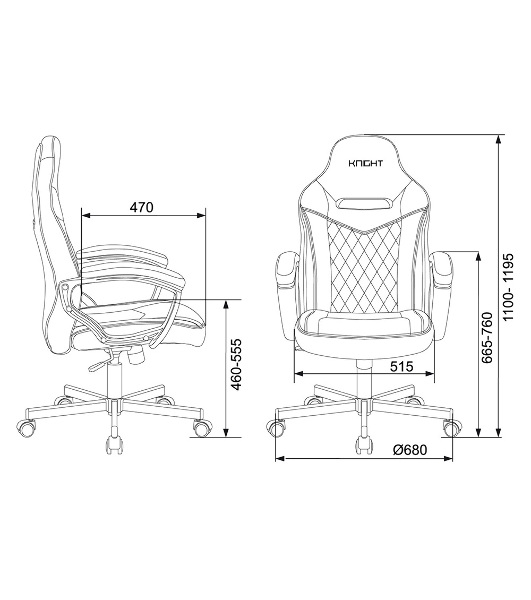 Кресло Бюрократ VIKING 6 KNIGHT BL FABRIC синий, ткань, 120 кг, механизм качания