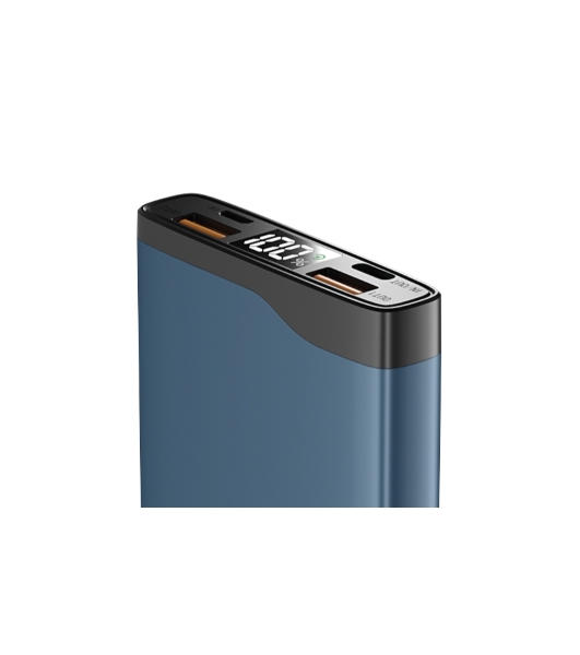 Портативный аккумулятор OLMIO QL-10, 10000mAh, 22.5W, QuickCharge3.0/PowerDelivery, LCD, голубой