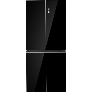 Холодильник Maunfeld MFF192NFB01 Inverter черный стекло трехкамерный 334/184л морозилка снизу, No Frost, Side by Side