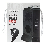 Сетевой фильтр Qumo Power Tower Pro 8SP4U (P-0002), 8 розеток, 2200 Вт, 10A, кабель 2 м 3*1 мм чистая медь, пожаробезопасный пластик, евровилка, 4 USB порта 4.5A суммарно, фото3