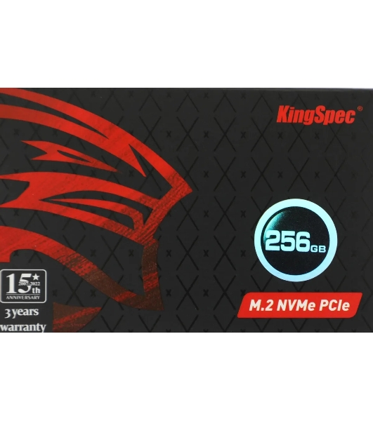 Накопитель SSD KingSpec NE-256, 256Gb, M.2 2280, PCIe 3.0 x4, NVMe, R/W 2000/1300