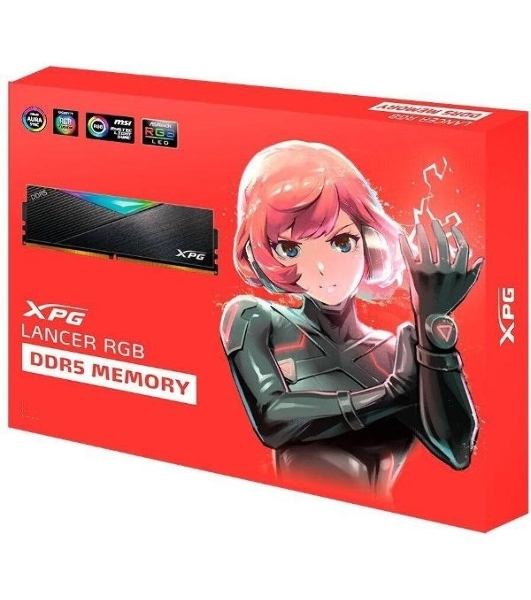 Оперативная память XPG Lancer, DDR5, 32Gb (2x16Gb), 6400MHz, CL32, DIMM, с радиаторами, RGB, черный