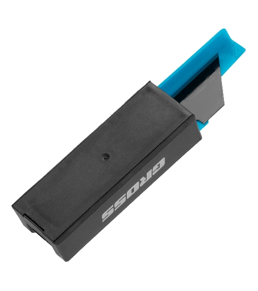 Лезвия Gross 79377, 19 мм, SK2 Black, трапециевидные, выдвижной пластиковый пенал, 10 шт.