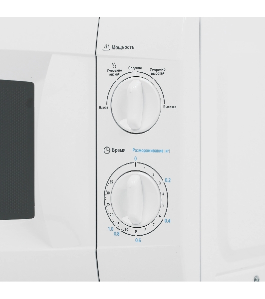 Микроволновая печь Midea MM720CKE белый, 20 л, 700 Вт, переключатели - поворотный механизм